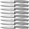 Steak Knives, Serrated Steak Knives with Gift Box, Stainless Steel Kitchen Steak Knife Set of 8, Silver