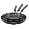 Farberware 3 Piece Easy Clean Aluminum Non-Stick Frying Pan, Fry Pan, Skillet Set, Black