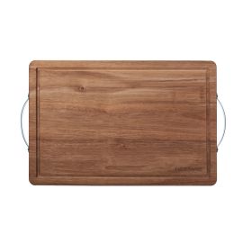 Farberware 12X18 Acacia Cutting and Serving Board with Teal Handles