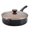 Farberware Glide Copper 4Qt Ceramic Nonstick Covered Saute with Helper Handle