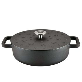 Farberware Disney 3 Quart Cast Iron Shallow Casserole, Black