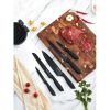 D.Perlla Knife Set 7 Pieces, Lightweight Black Coating Cutlery Knife Set with Soft Handle Scissors and Round Knife Block