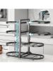 8 Tier Pots and Pans Lid Organizer Rack Holder, Adjustable Pot Organizer Rack for Under Cabinet, Pot Rack for Kitchen Organization and Storage