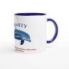 Ceramic Mug with Color Inside Blue Serenity Design By HadiArts