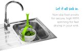 Spina | Easy-To-Use Salad Spinner | Non-Scratch, Nylon Spinning Colander | Lettuce Spinner | Colander with Collapsible Handle |  Green