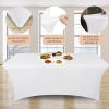 Stretch Spandex Table Covers 4FT Pack of 2 Fitted Tablecloths for Rectangle Tables Stretchy Wrinkle Resistant Folding Table Cover White