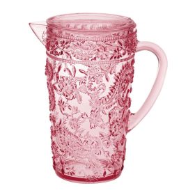 2.5 Quarts Water Pitcher with Lid, Paisley Unbreakable Plastic Pitcher, Drink Pitcher, Juice Pitcher with Spout BPA Free (Color: as Pic)