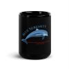 Blue Serenity Dolphin Mug Black Glossy Design By HadiArts