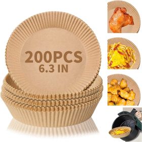 Air Fryer Disposable Paper Liner Non-stick Disposable Liners, 200PCS Air Fryer Disposable Paper Liners, 6.3In Round Air Fryer Parchment Paper (type: 200Pcs)