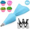 8/10/18PCS Silicone Pastry Bag Tips Kitchen Cake Icing Piping Cream Cake Decorating Tools Reusable Pastry Bags Nozzle Set