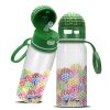 Golf Pattern Straw Lid Water Bottle; Flip & Sip Double Stainless Steel Thermal Insulation; Sports Bottle; Outdoor Mug